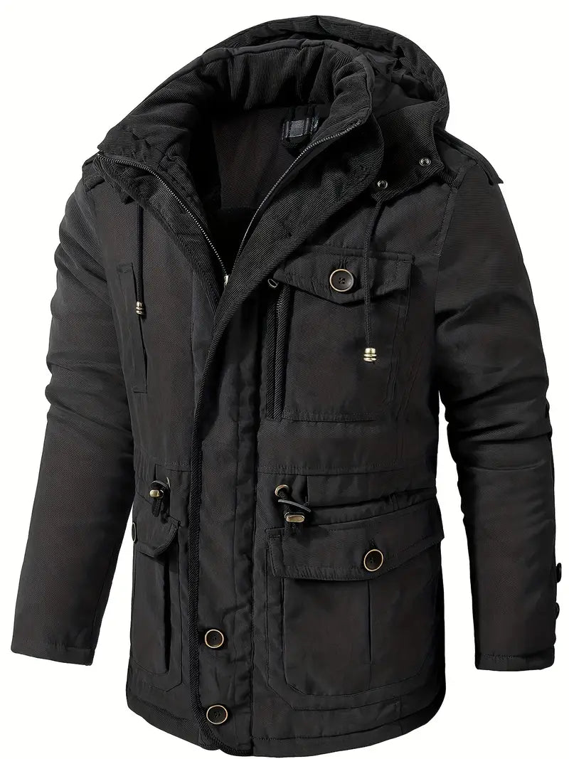 Chaqueta de invierno para hombre con capucha