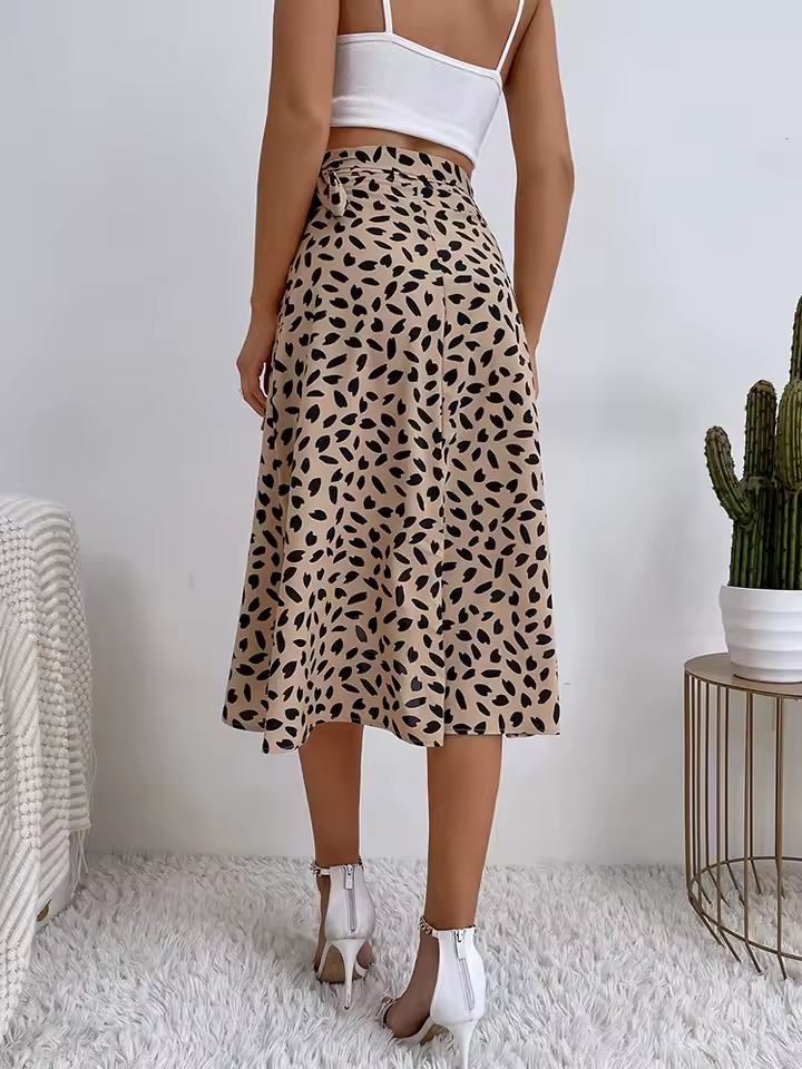 Falda envolvente boho para mujer con lazo lateral