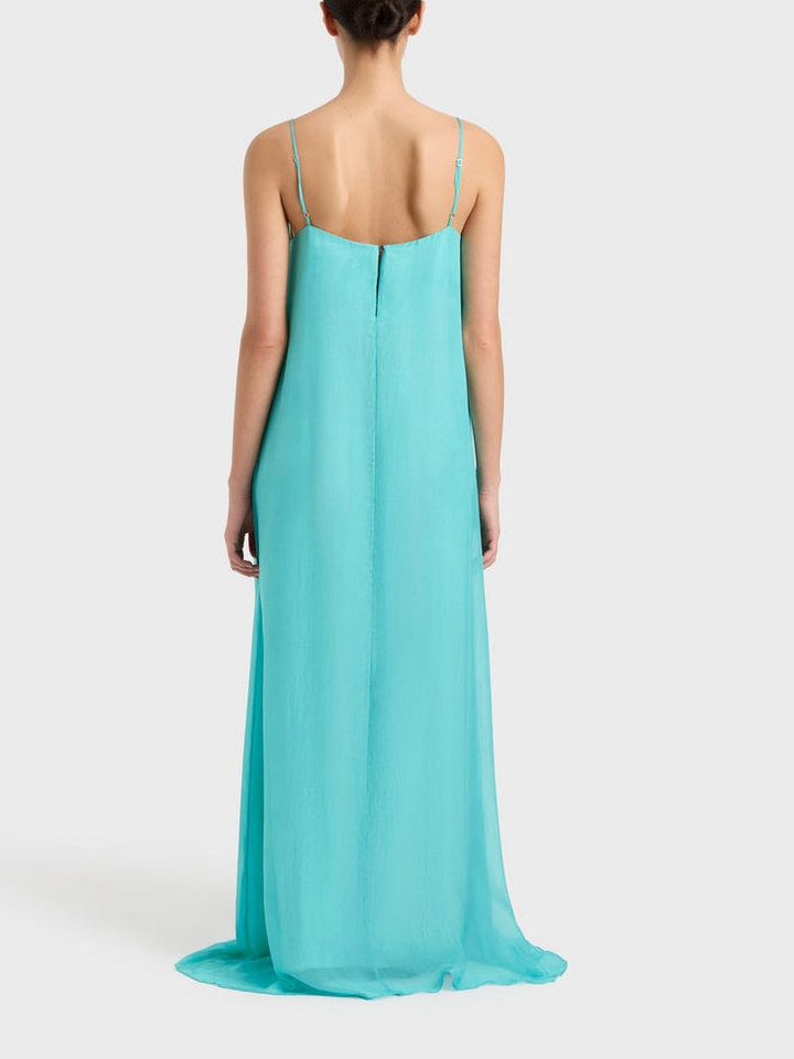 Vestido Largo Ajustado Con Tirantes Finos Para Fiestas Y Eventos Elegantes