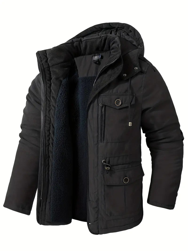 Chaqueta de invierno para hombre con capucha