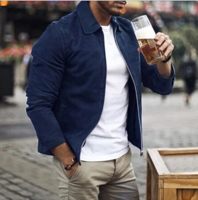 Chaqueta de Cuello Caído para Hombre - Estilo Moderno y Slim